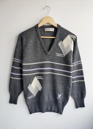 Винтажный шерстяной свитер lyle scott