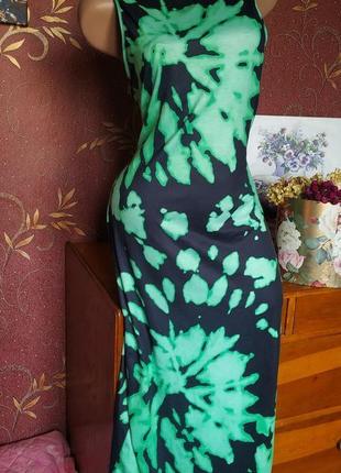 Платье миди с разрезом неоновый принт от shein2 фото
