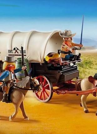 Конструктор playmobil плеймобил 5248 рейдеры дикого запада covered wagon with raiders