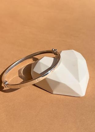 Масивный серебряный браслет в стиле cartier картьє, 925 проба