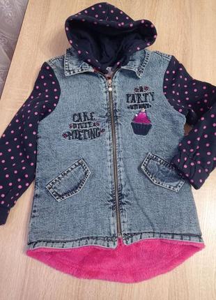 Кардиган кофта джинсовый на меху