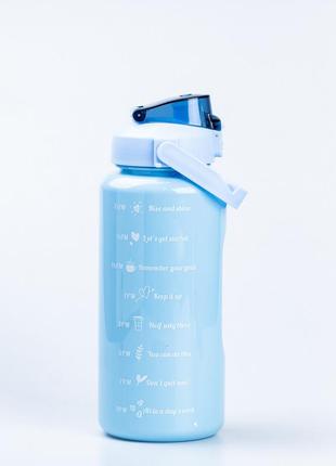 Пляшка для води набір 3в1 0.3л 0.9л 2л з дозатором синій2 фото