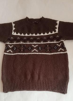 Вовняний джемпер з коротким рукавом zara