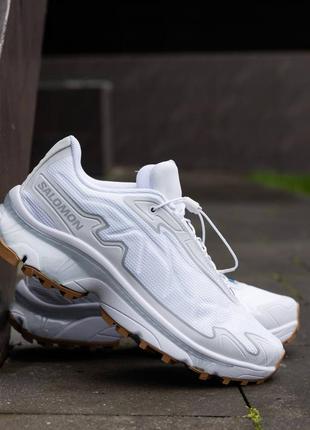 Чоловічі кросівки саломон білі salomon xt-slate white silver8 фото