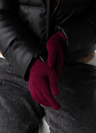 Рукавички трикотажні бордові "intruder"