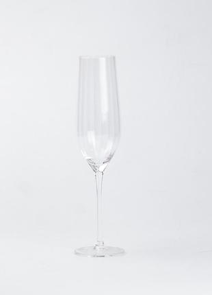 Бокал для шампанского фигурный из тонкого стекла ребристый набор 6 шт3 фото