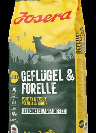 Josera geflügel & forelle (йозера гефлюгель енд форелле (птиця та форель)) для активних собак беззерновий 15 кг