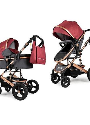 Коляска 2в1 трансформер ninos brava new red grey
