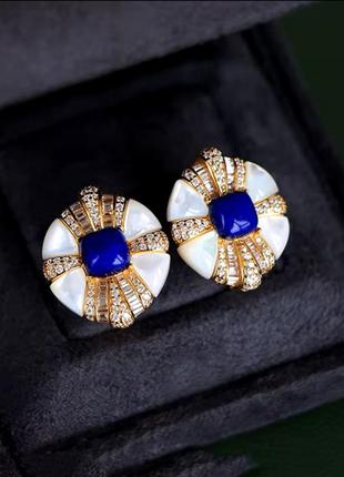 Серьги с камнями циркона 💎