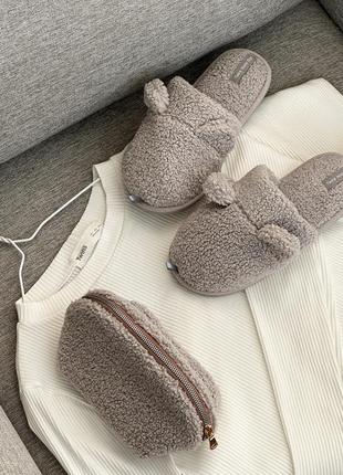 Домашні тапочки teddi 586975 сірі