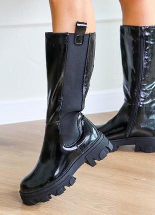 Черные женские сапоги guard 3257