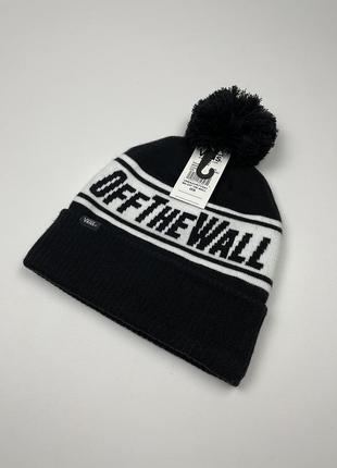 Шапка vans off the wall pom beanie оригинал черная унисекс мужская женская vn02yr7y281