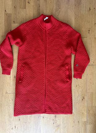 Busnel wool шерстяное фактурное пальто кардиган с карманами длинный, винтаж шерсть франция, оригинал