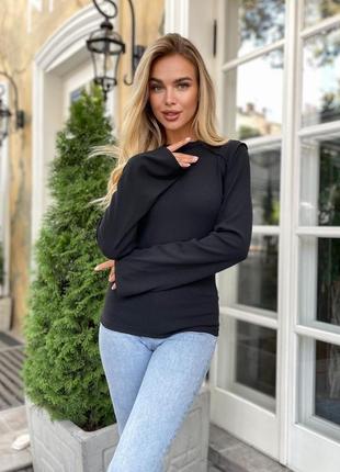 Лонгслив в рубчик с наружными швами