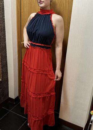 Красный сарафан,длинное платье,красное платье ,летний  сарафан2 фото