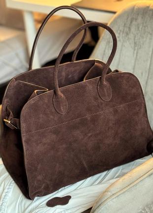 Замшева сумка margaux 15 the row