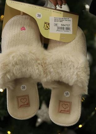 Домашние тапочки 584757 светло-бежевые