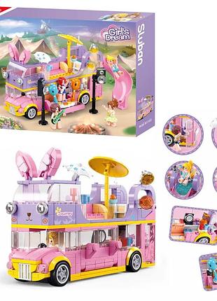 Конструктор sluban m38-b1165 двоповерховий автобус, 412 деталей