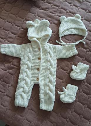 В'язаний плюшевий комплект