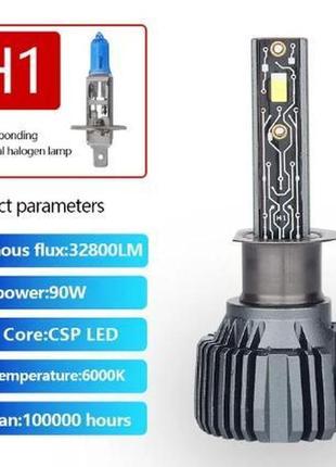 Світлодіодна led лампа h1 міні, вузький дiод  6000k правильний пучок світла, 1шт