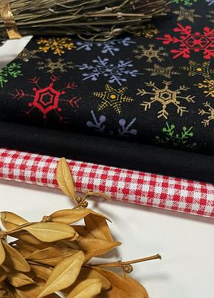 Новорічний набір бавовни для рукоділля з 3 відрізків