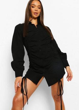 Платье-рубашка из плотного льна boohoo