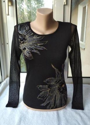 Гипюровая блуза блузка лонгслив гольф водолазка