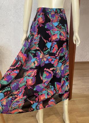 Шикарная юбка миди с ярким принтом!!!