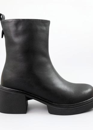 Челси женские кожаный мех 590096 черные