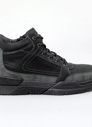 Ботинки мужские мех 590642 черные