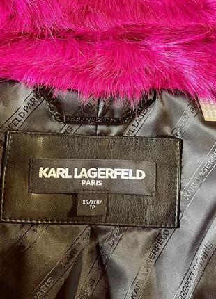 Норковий полушубок karl lagerfeld (під норку), фуксія xs