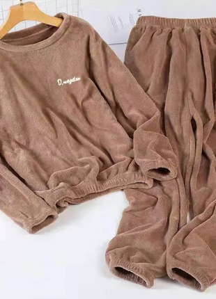 Теплая женская махровая пижама, домашний комплект.