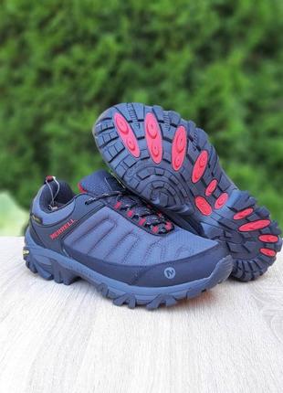 Мужские качественные и стильные кроссовки для мальчиков merrel1 vibram ii серые с красным