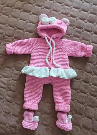 В'язаний плюшевий комплект