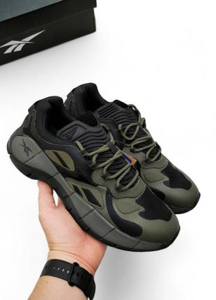 Чоловічі кросівки reebok zig kinetica хакі з чорним