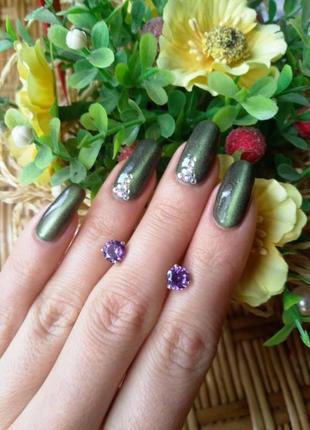 Серьги серебро 925 сережки серебряные гвоздики пусеты 20041