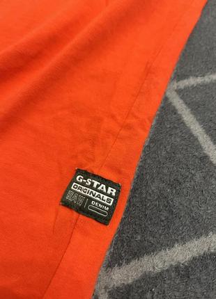 Футболка g-star raw big logo back gr t-shirt, orange (оригінал)5 фото