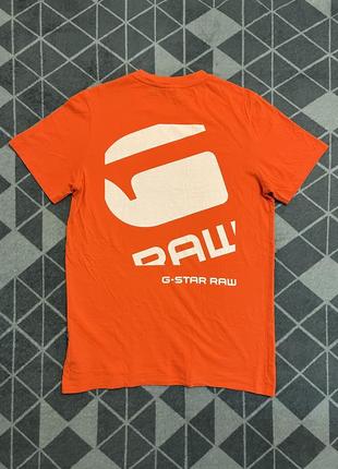 Футболка g-star raw big logo back gr t-shirt, orange (оригінал)2 фото