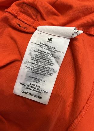 Футболка g-star raw big logo back gr t-shirt, orange (оригінал)8 фото