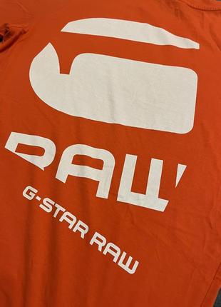 Футболка g-star raw big logo back gr t-shirt, orange (оригінал)7 фото