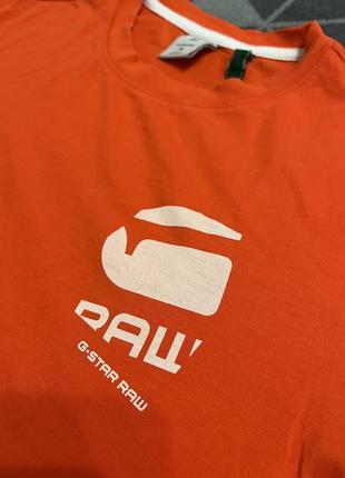 Футболка g-star raw big logo back gr t-shirt, orange (оригінал)6 фото
