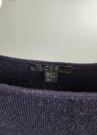 Темно синее 100% шерстяное платье миди cos5 фото