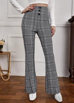 Брюки с высокой с разрезами спереди zara