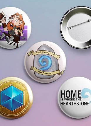 Закатні значки з принтом гри hearthstone металеві на шпильці 56 мм х 4 штуки