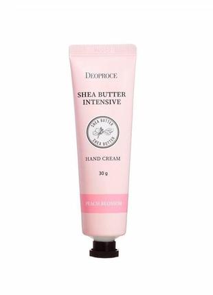 Крем для рук с ароматом цветущего персика deoproce shea butter intensive hand cream peach blossom