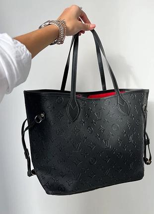 Женская сумочка lv neverfull 43х28х15 черная