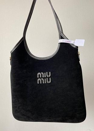 Женская с умка miu miu черная ivy suede 37 х 32 х 1 см