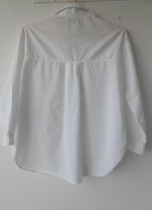 Белая базовая рубашка zara xs 42-44 100% хлопок3 фото