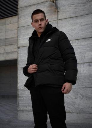 Куртка зимнего черного цвета puma на пуху