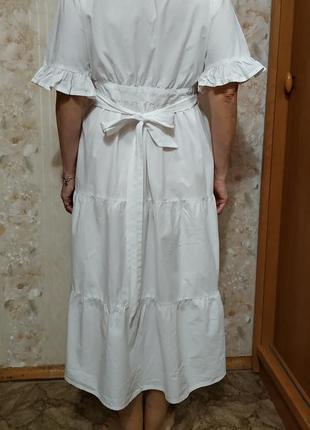Платье женское  миди легкое летнее на лето повседневное нарядное белое2 фото